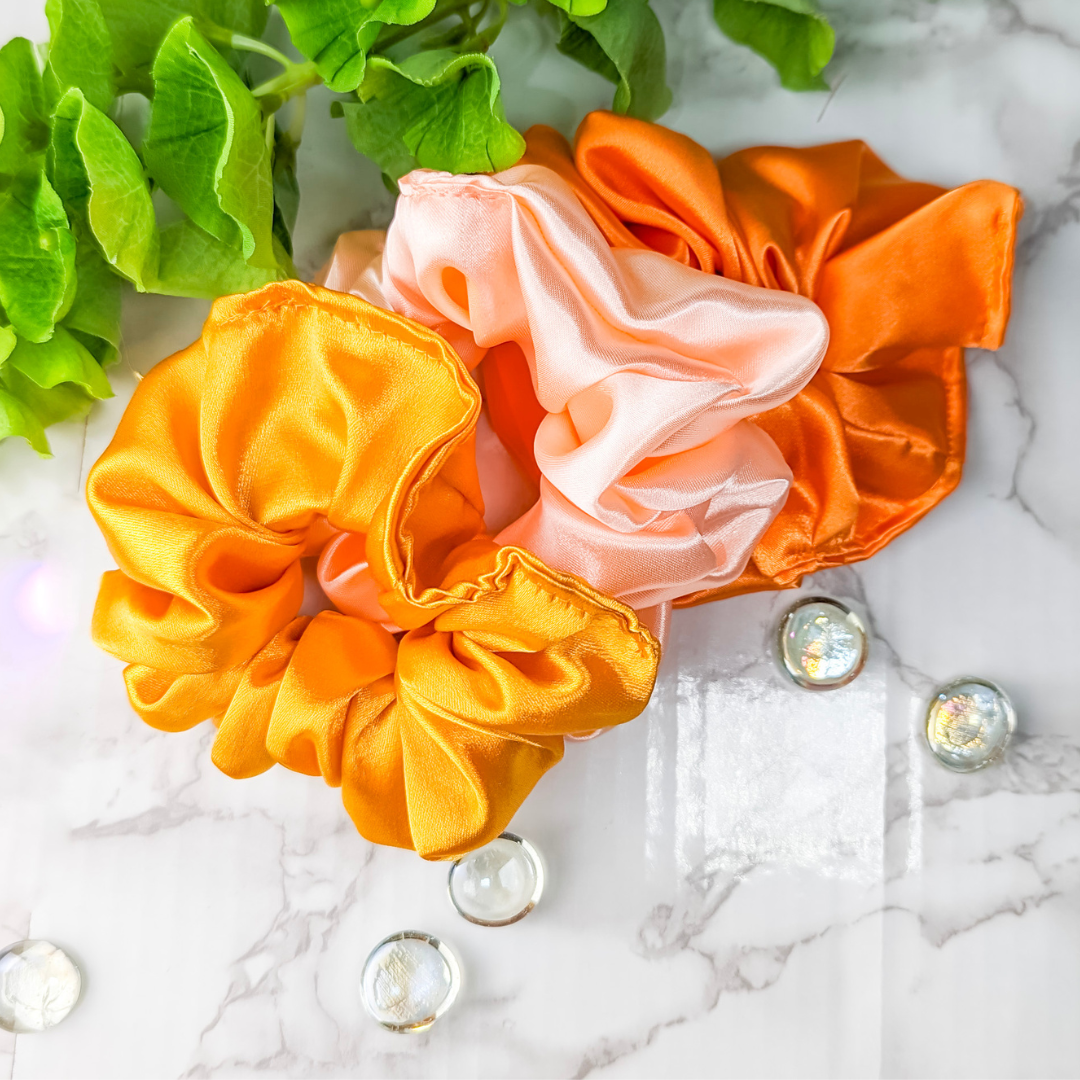 Luxurious Satin Scrunchies -Summer (3pcs)