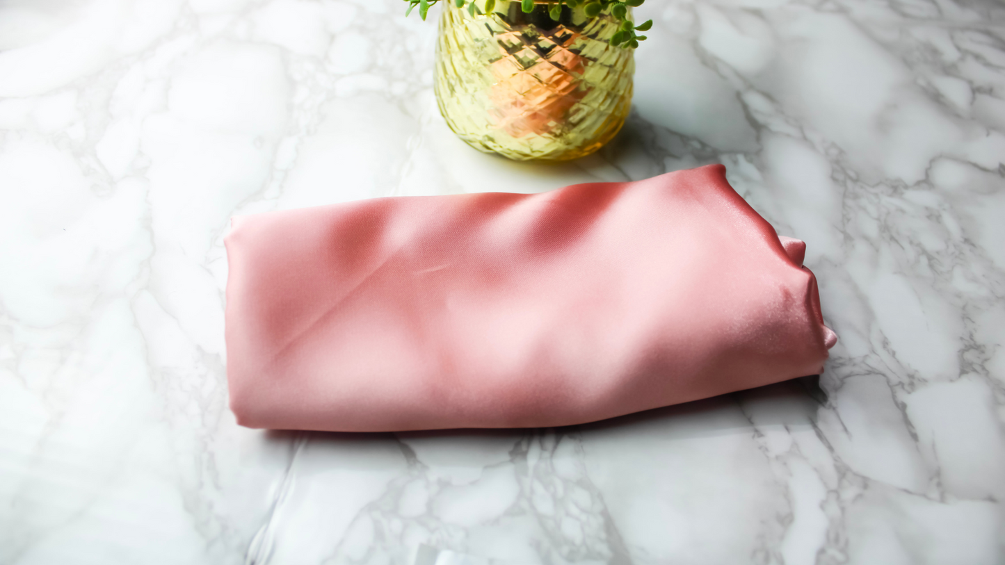 Silky Satin Pillowcase: Pink Peach