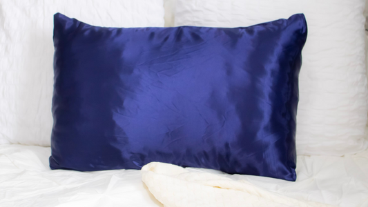 Silky Satin Pillowcase: Navy Blue