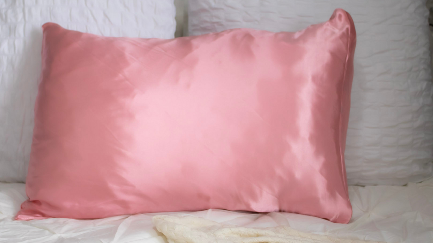 Silky Satin Pillowcase: Pink Peach