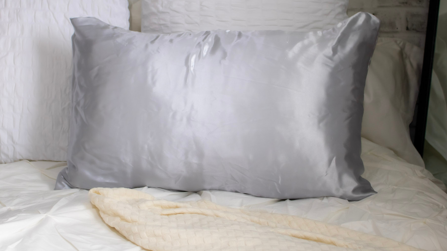 Silky Satin Pillowcase: Silver